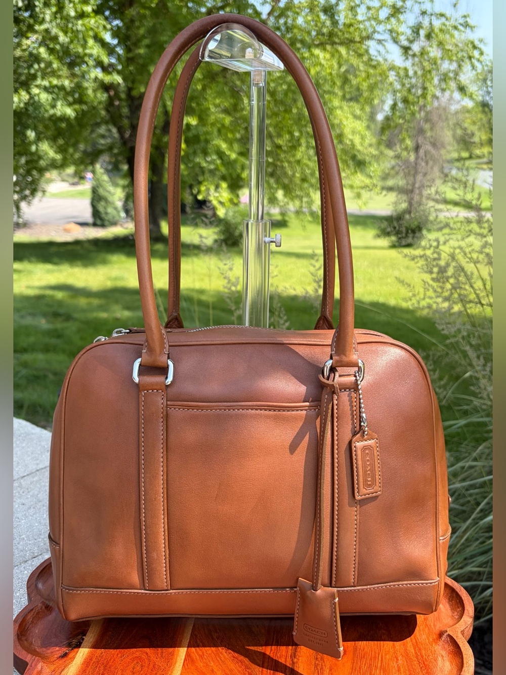 Vintage COACH Hamptons Doctor Bag British Tan Leather 7786